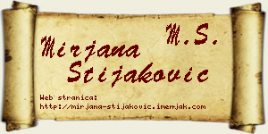 Mirjana Stijaković vizit kartica